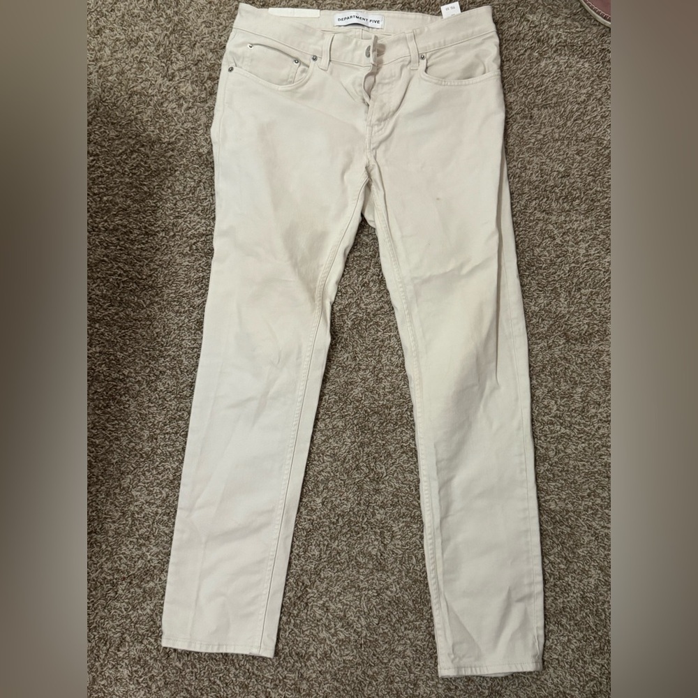 White Straight-Leg Pants